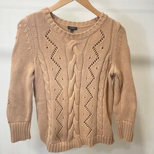 Talbots Women's Beige Cable Knit Sweater Size XP Casual Career Preppy